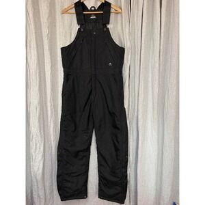 Ridgecut Mens Insulated Bib Overalls Black Canvas Workwear Quilted Lining Size M